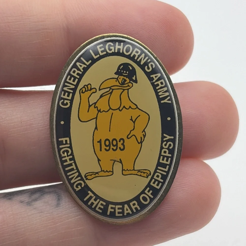 Vintage General Leghorn's Army Fighting The Fear Or Epilepsy 1993 Lapel Hat Pin